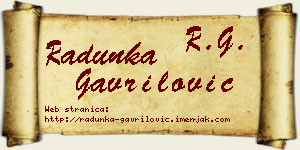 Radunka Gavrilović vizit kartica